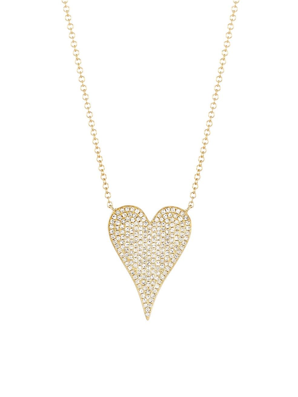 14K Yellow Gold & Diamond Heart Pendant Necklace | Saks Fifth Avenue