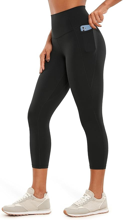 CRZ YOGA Womens Butterluxe Workout Yoga Capri Leggings 23 Inches - High Waist Crop Pants with Poc... | Amazon (US)