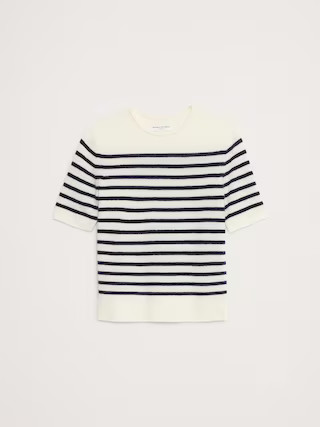 Lightweight Cashmere Short-Sleeve Sweater | Banana Republic (US)