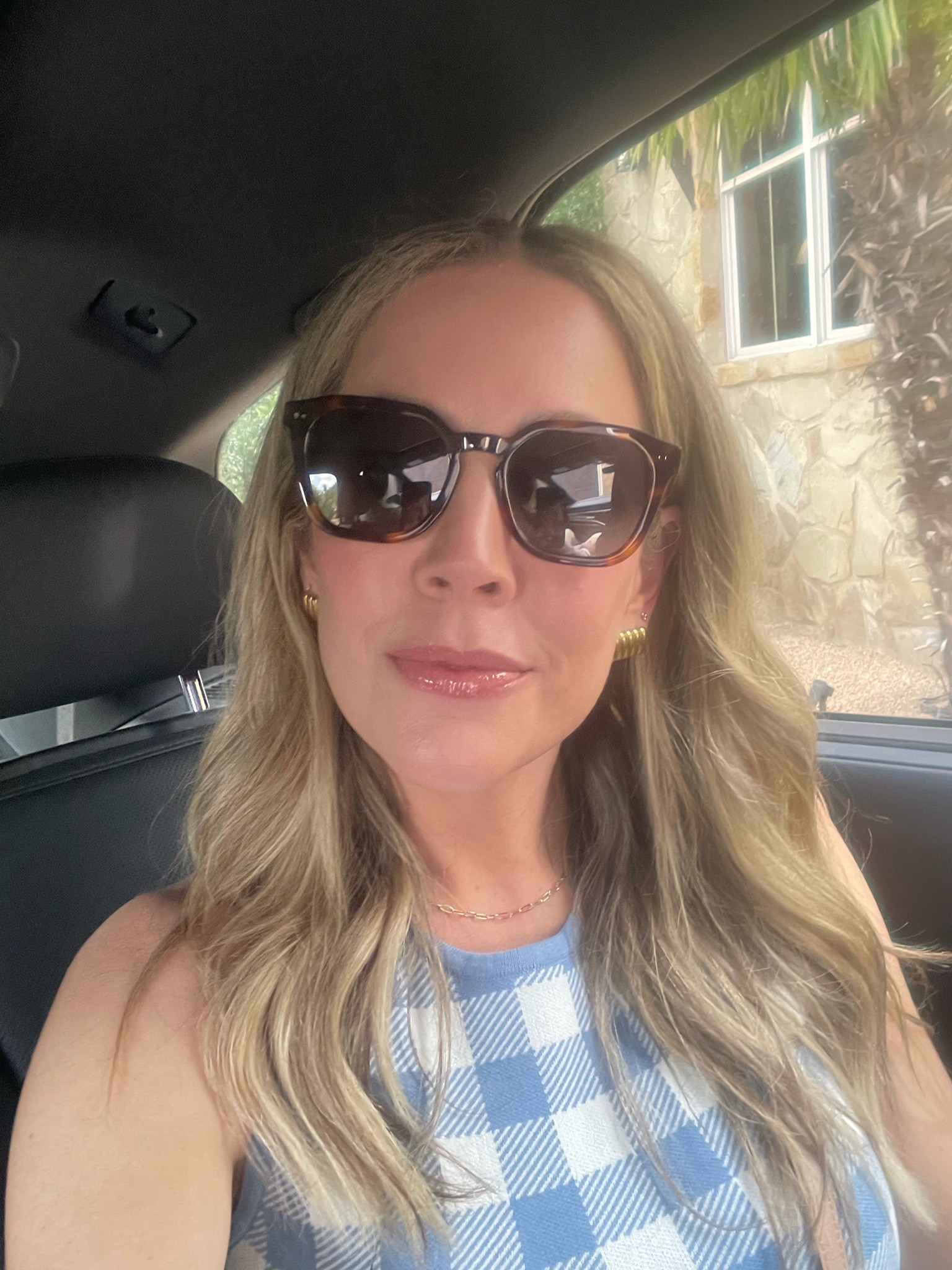 Warby Parker Tova sunglasses
Ann Taylor sleeveless top size small
Heaven mayhem earrings

#LTKootd #LTKmomlife #LTKOver40