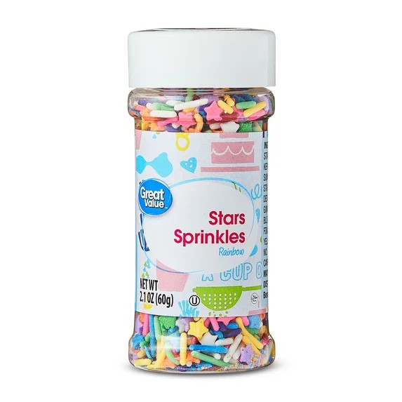 Great Value Rainbow Stars Sprinkles, 2.1 oz | Walmart (US)