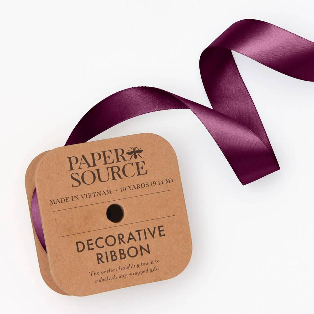Raisin Satin Ribbon | Paper Source | Paper Source