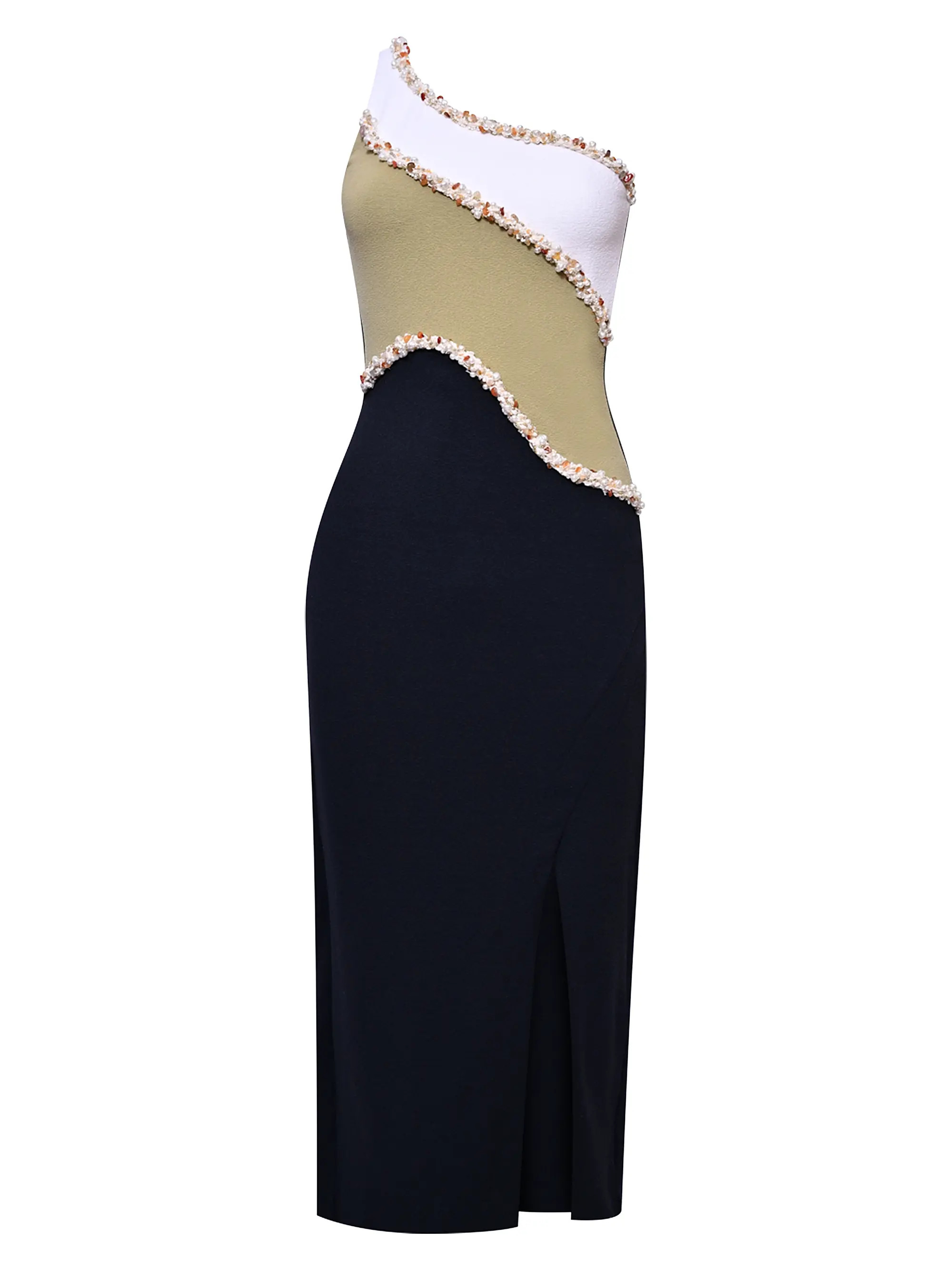 PatBO Jade Colorblocked One-Shoulder Midi-Dress | Saks Fifth Avenue | Saks Fifth Avenue
