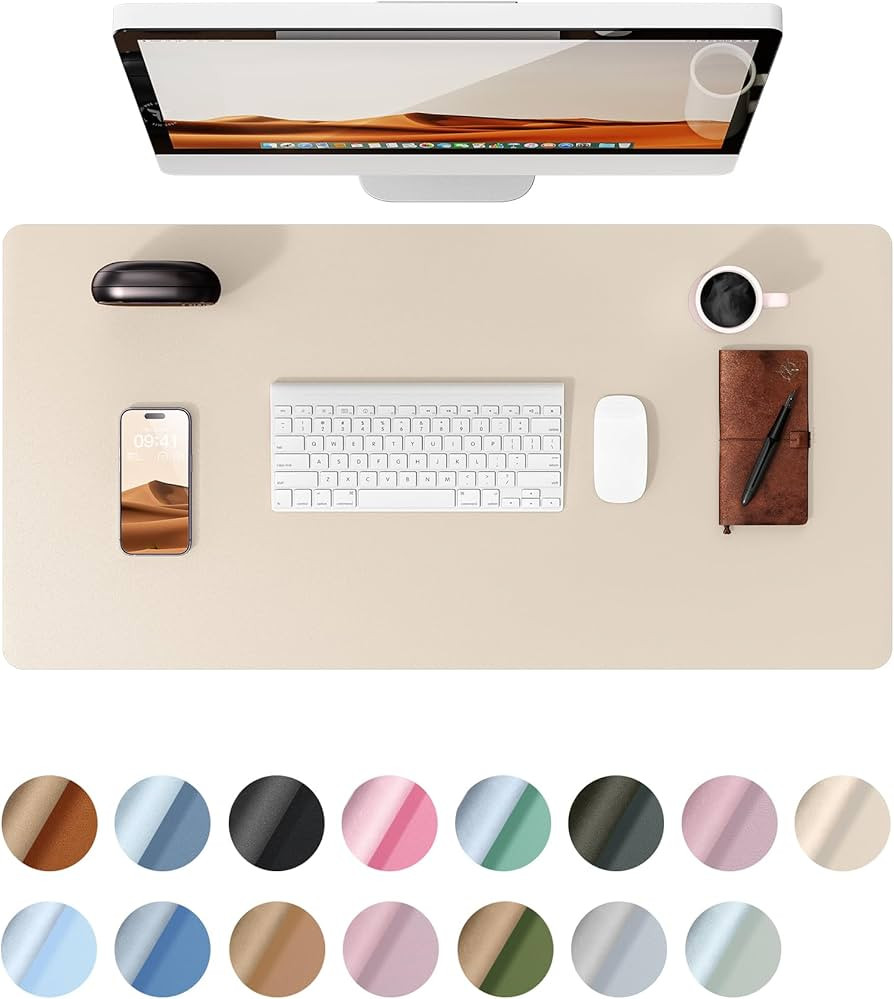 YSAGi Leather Desk Pad Protector, Office Desk Mat, Large Mouse Pad, Non-Slip PU Leather Desk Blot... | Amazon (US)