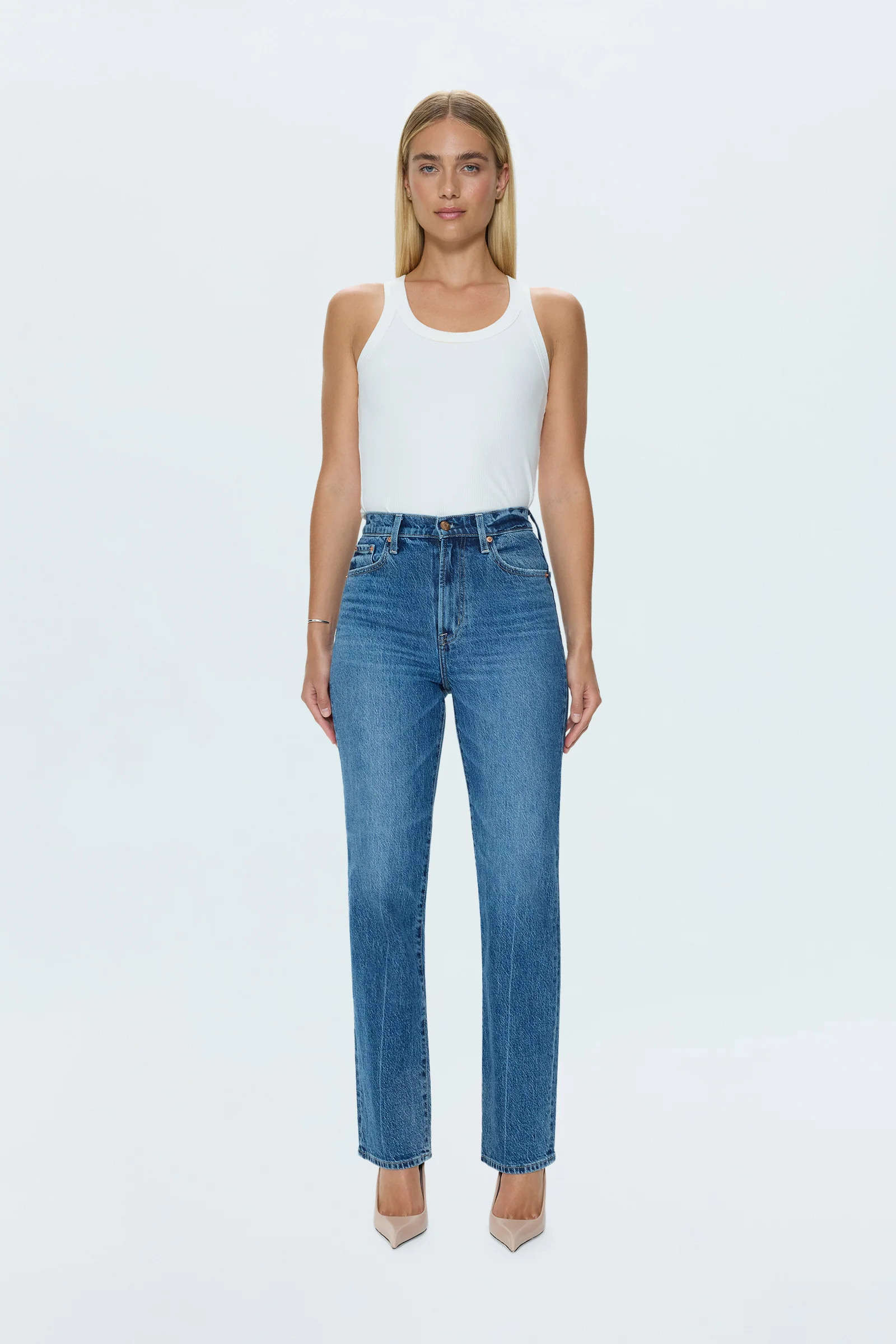 Cassie Super High Rise Straight Jean - Palladium | Pistola Denim