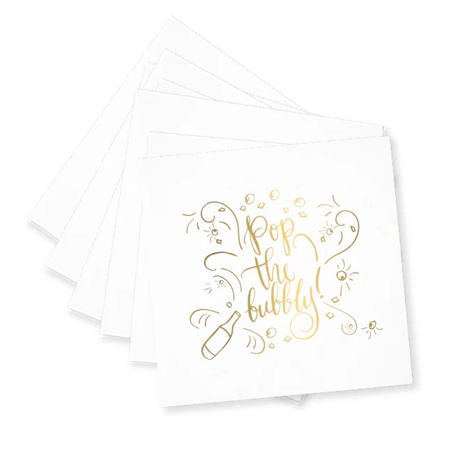 Pop the Bubbly Cocktail Napkins | Emily McCarthy