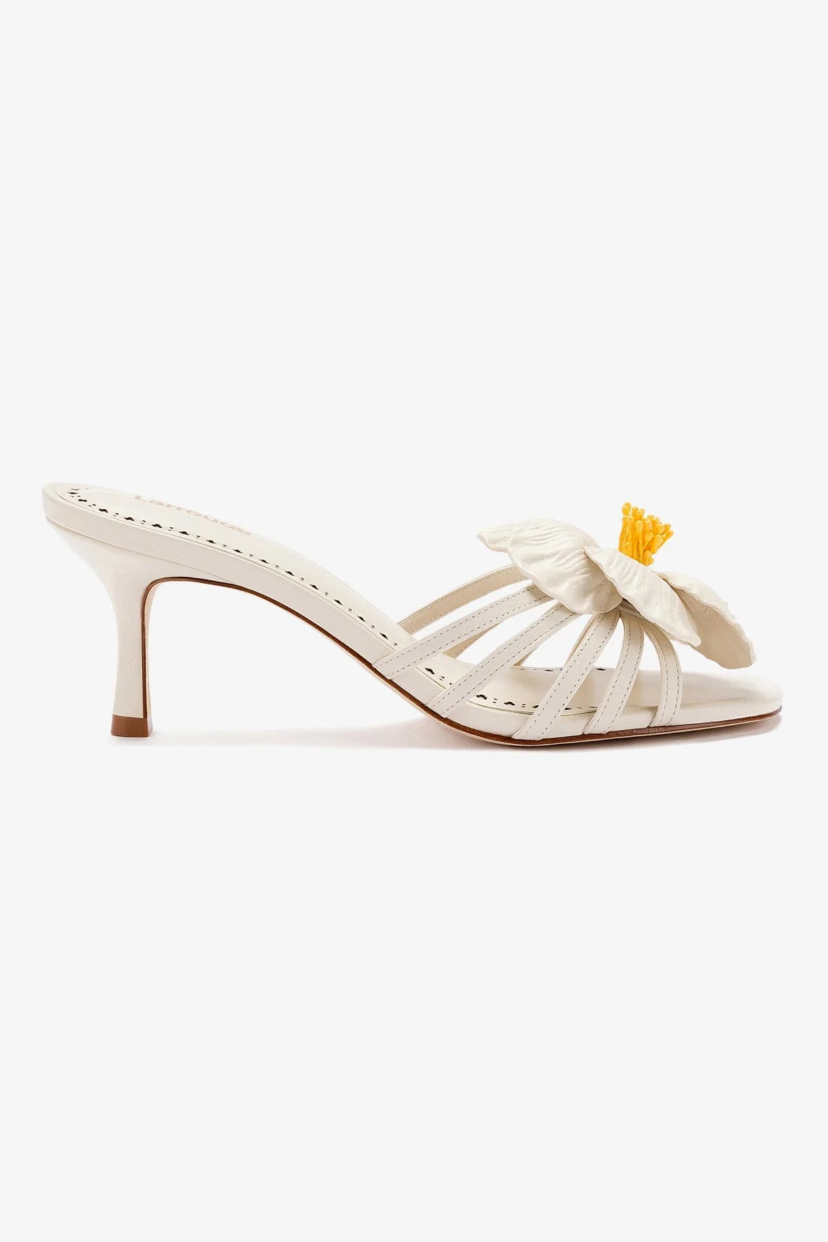 Magnolia Mule In Ivory Leather | Larroude