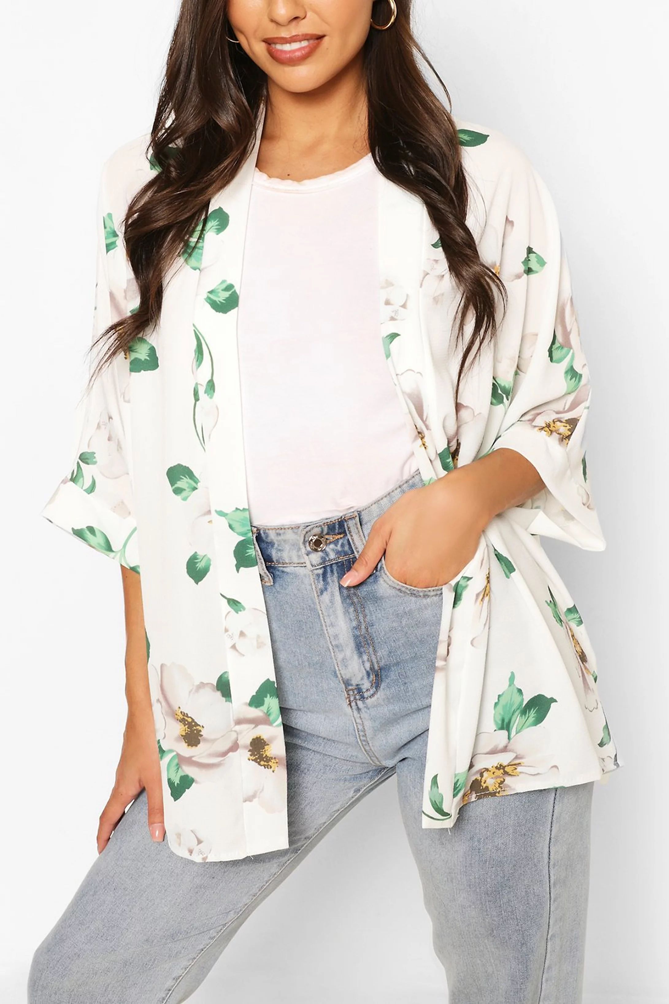 Floral Print Kimono | Boohoo.com (US & CA)