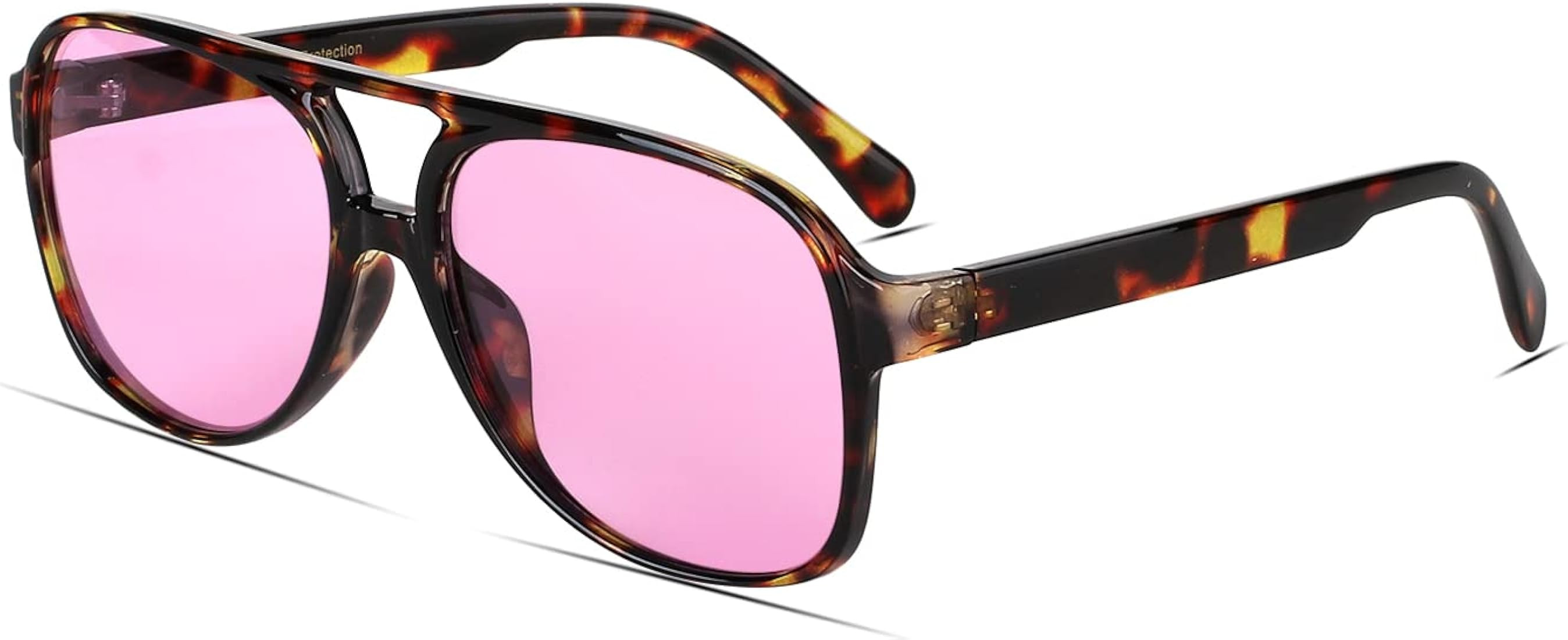 Freckles Mark Vintage Retro 70s Sunglasses for Women Men Classic Large Square Aviator Trendy Glasses | Amazon (US)