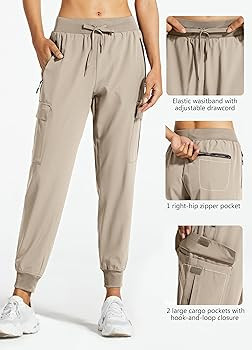 Libin Women's Cargo Joggers Lightweight Quick Dry Hiking Pants Athletic Lounge Casual Travel, Bla... | Amazon (US)