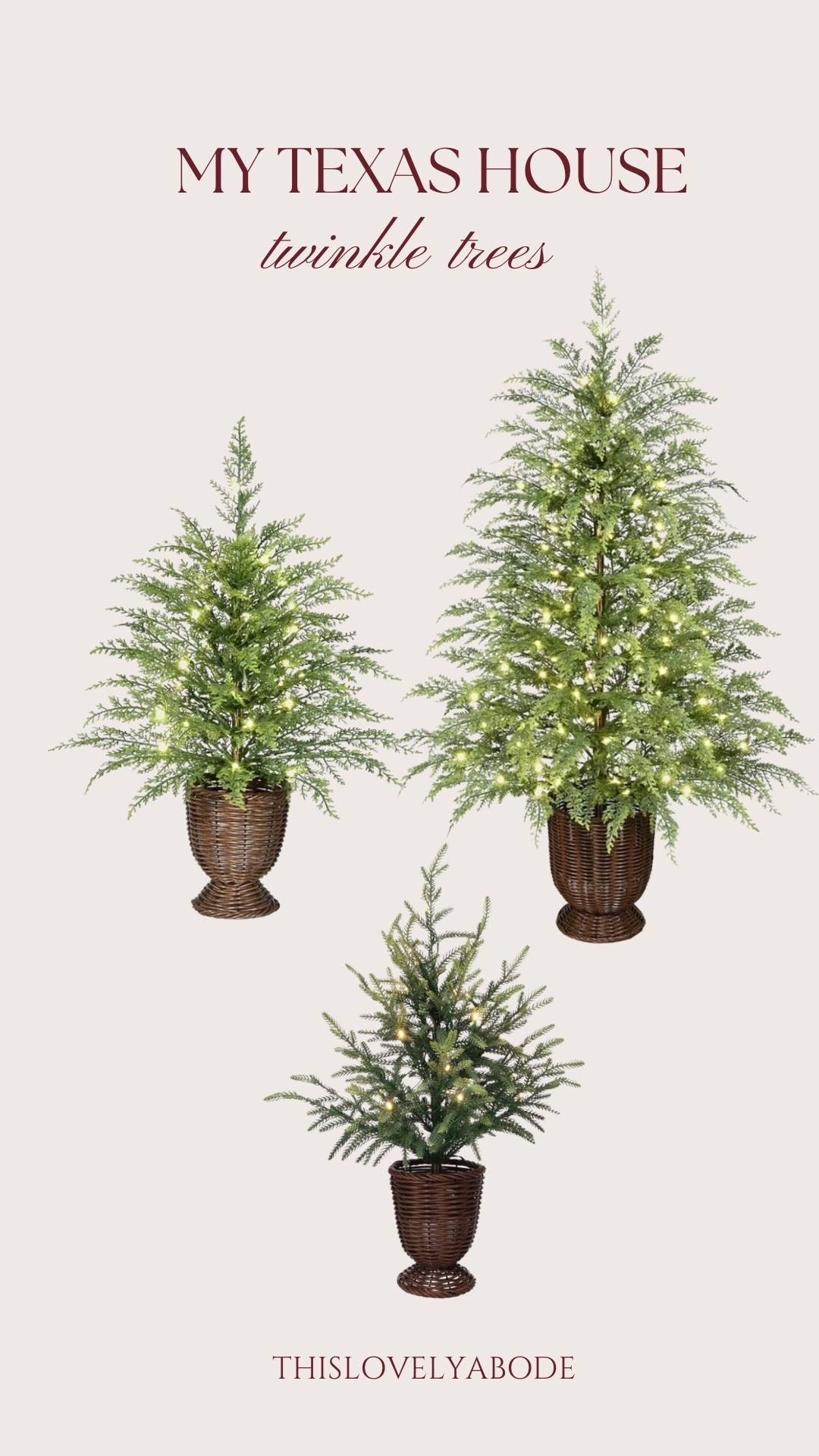 The prettiest twinkle trees! Now they come in 3 different sizes! Perfect to add holiday magic!✨


#twinkletrees #christmasdecor #holidaydecor #mytexashouse #christmasdecor #christmastree

#LTKHome #LTKSeasonal