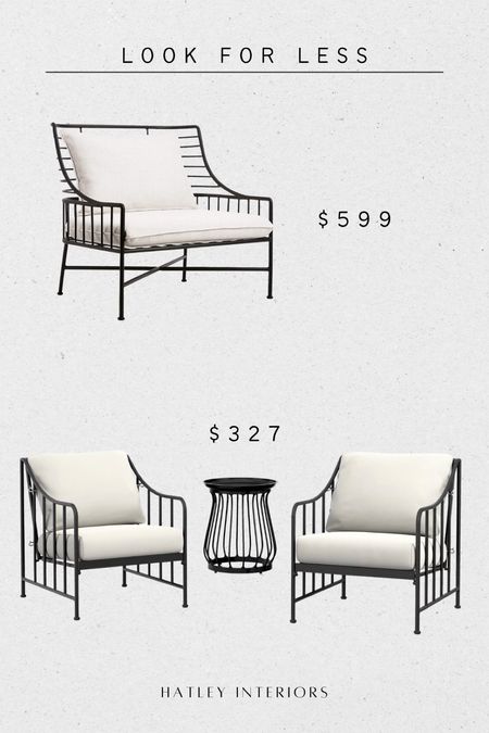 cb2 outdoor patio lounge chair look for less! 

outdoor patio furniture, outdoor patio decor, cb2 breton metal outdoor chair dupe, outdoor patio set

#LTKsalealert #LTKSeasonal #LTKhome