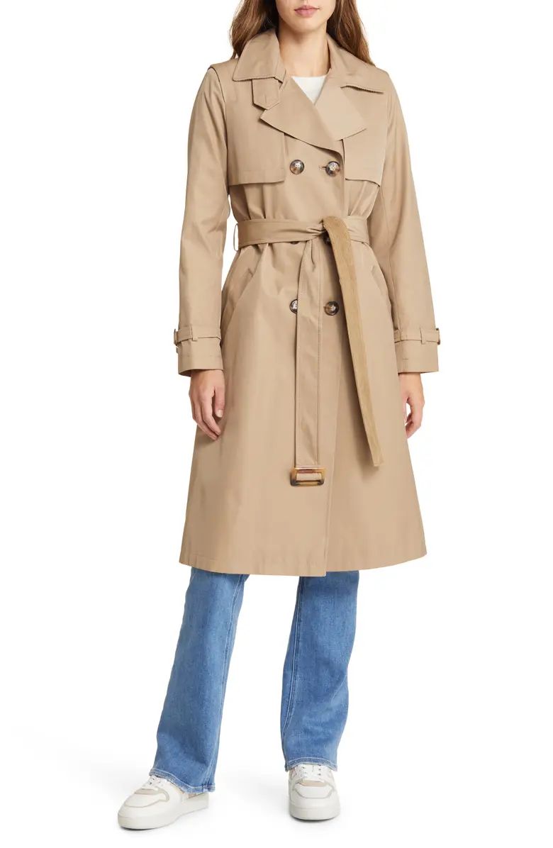 Sam Edelman Water Resistant Double Breasted Trench Coat | Nordstrom | Nordstrom