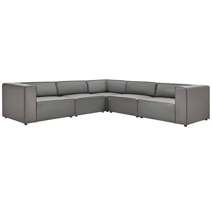 5pc Mingle Vegan Leather Sectional Sofa Set - Modway | Target