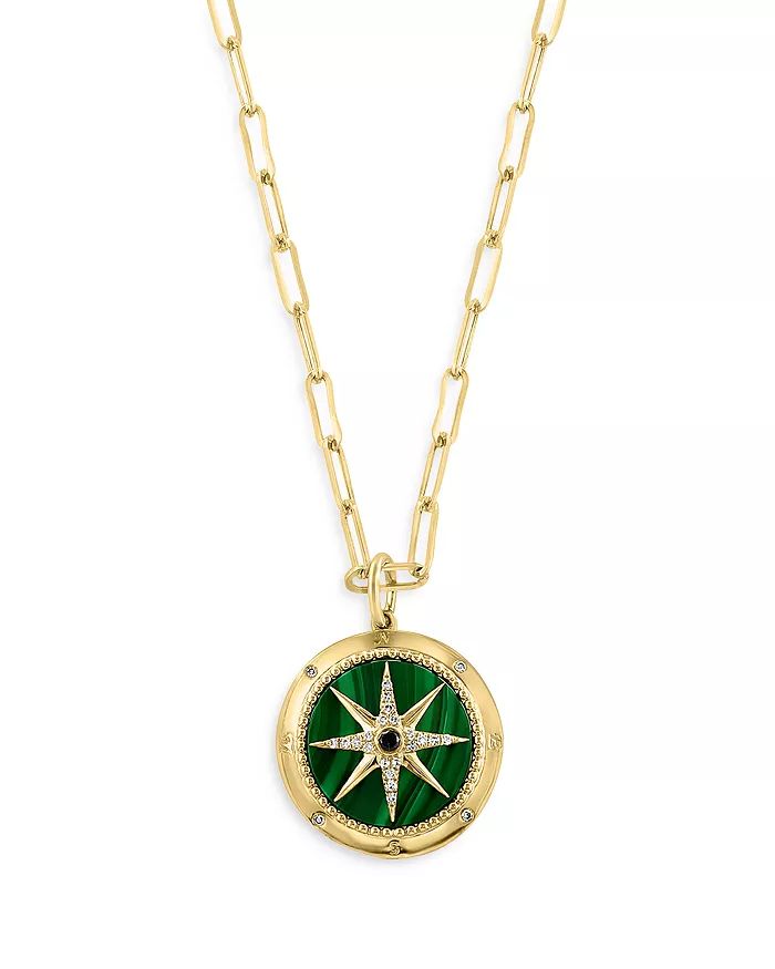 Malachite & Diamond Starburst Pendant Necklace in 14K Yellow Gold, 16-18" - 100% Exclusive | Bloomingdale's (US)