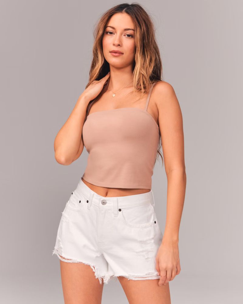 Curve Love Mid Rise Boyfriend Shorts | Abercrombie & Fitch (US)