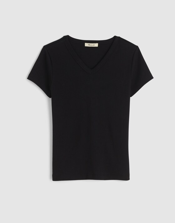 V-Neck Baby Tee in Compact Cotton | Madewell