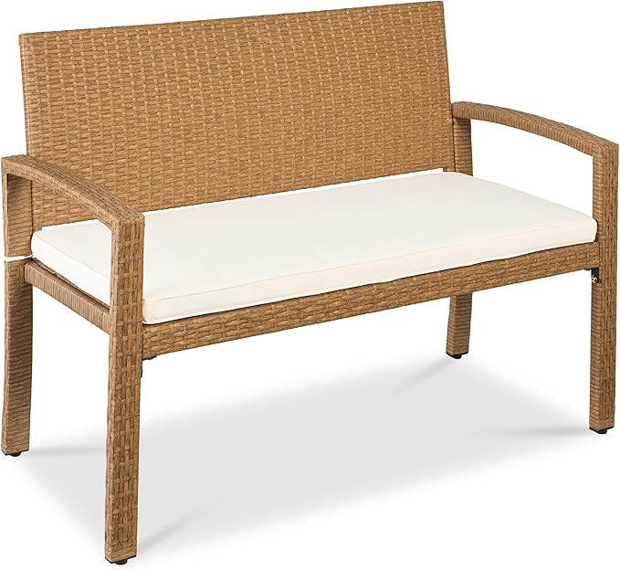 Best Choice Products Outdoor Bench 2-Person Wicker Garden Patio Benches Seating Furniture for Bac... | Amazon (US)