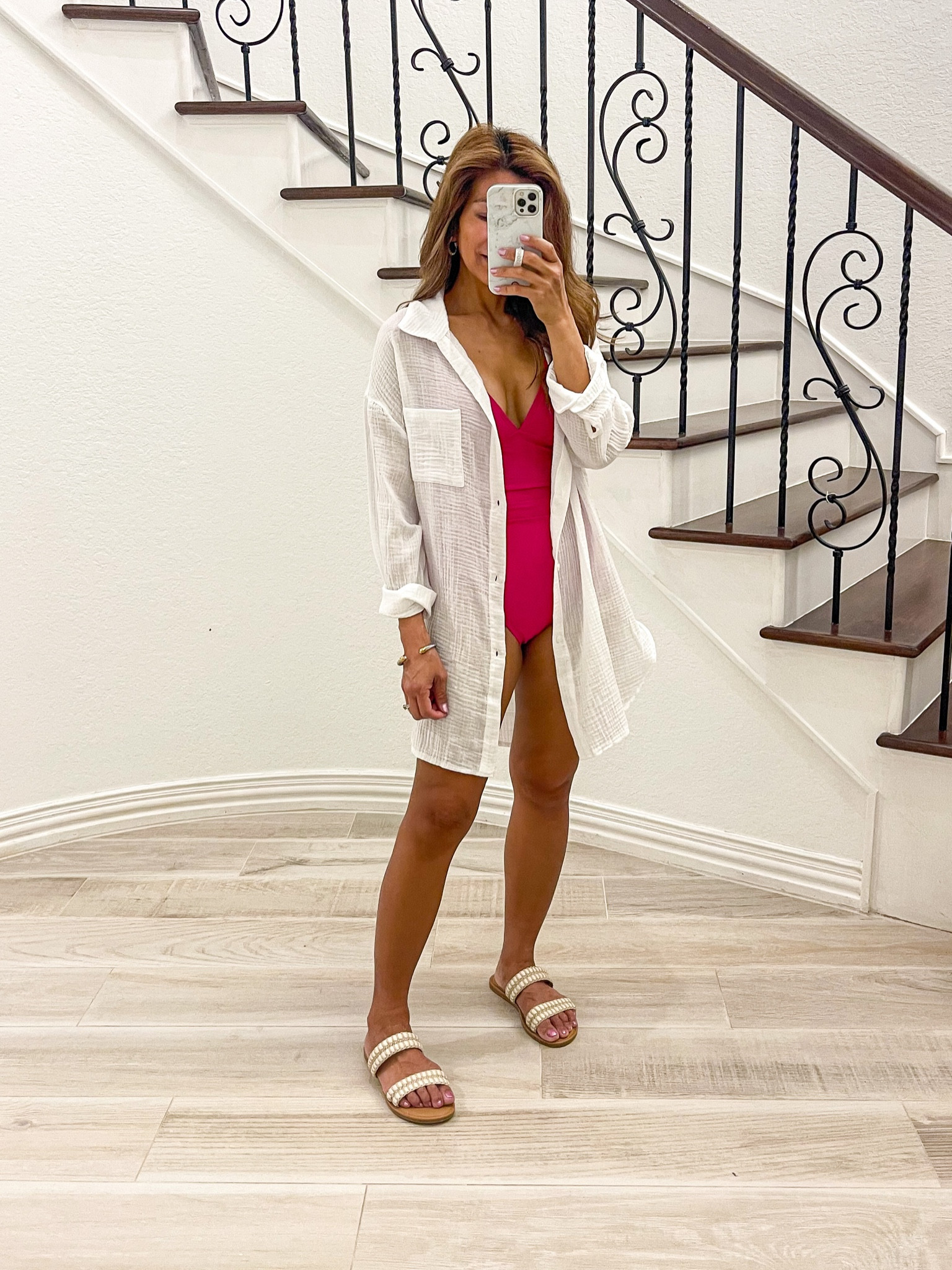 One-piece swimsuit in XS tts
Sandals tts
Swim cover up in small tts
Target style, vacation, beach, pool, resort wear

#LTKswim #LTKSeasonal #LTKunder50
