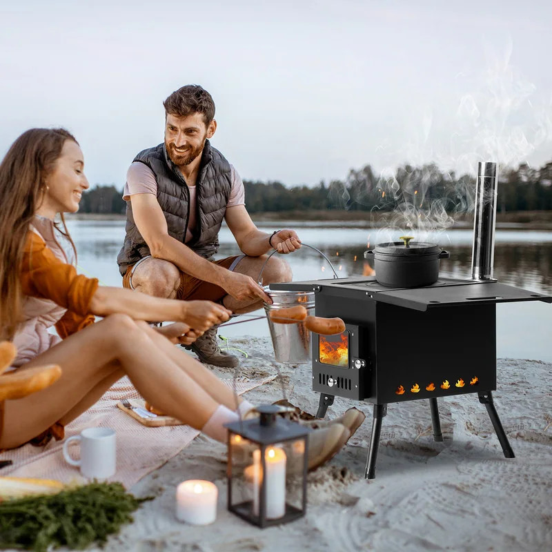 Larger Wood Burning Stove With Chimney For Camping Hiking Picnic | Bed Bath & Beyond