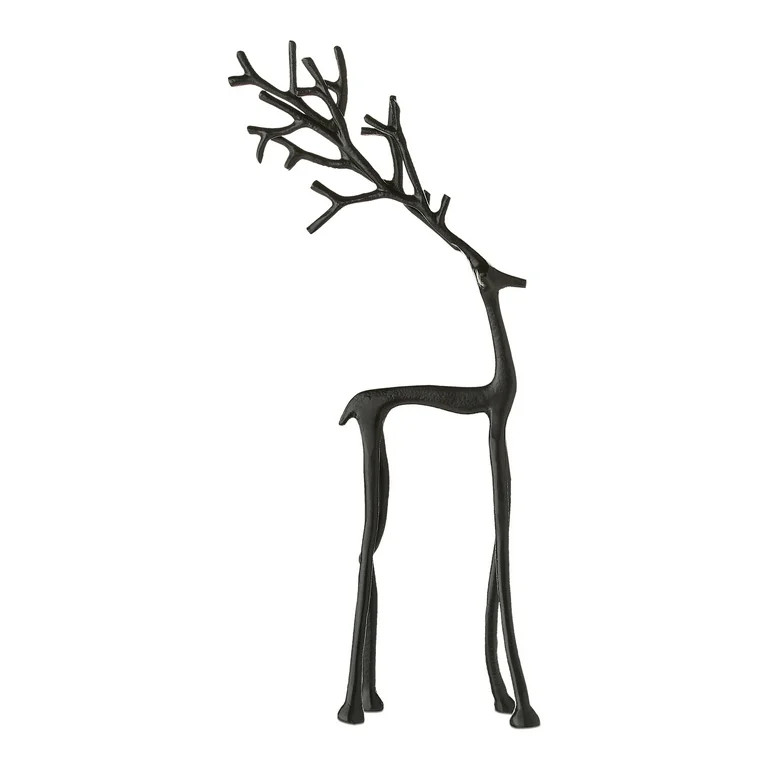 Large Metal Deer Tabletop Decoration, Black, 15.5", by Holiday Time | Walmart (US)