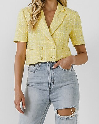 Endless Rose Cropped Tweed Jacket | Express