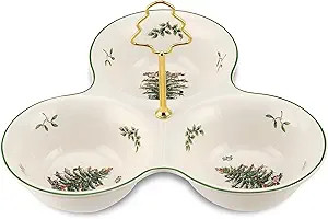 Spode Christmas Tree 3 Section Server with Tree Handle - Divided Serving Tray for Nuts, Candies, ... | Amazon (US)