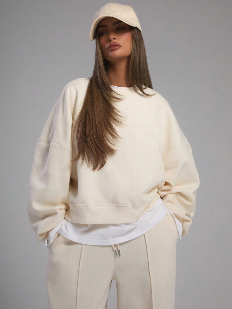 MUSERA Oversized Cropped Sweatshirt Long Sleeve Relaxed Fit Back To School  Cosy Cute Casual Ever... | SHEIN