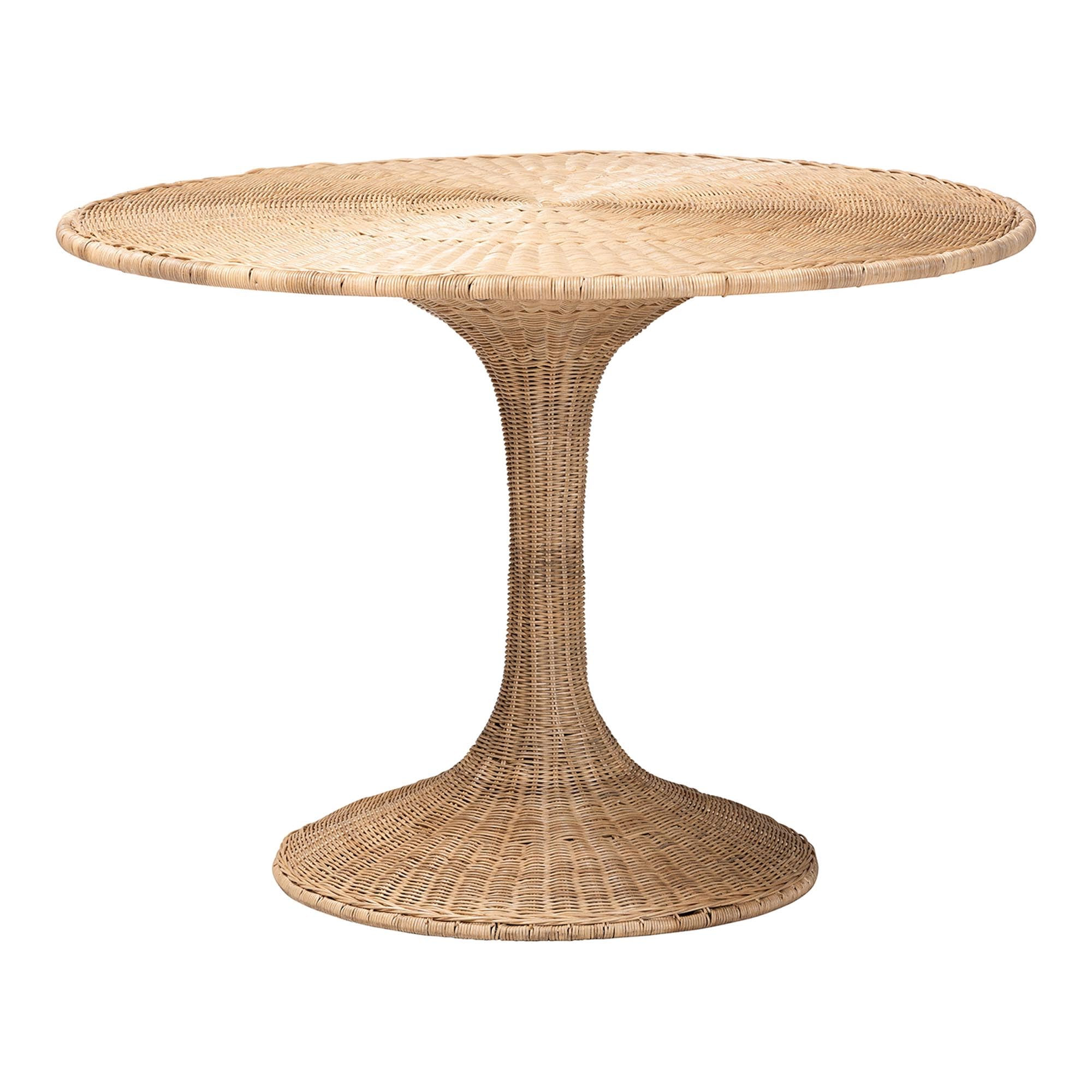 Bali & pari Natala Rattan Dining Table - Handwoven Wicker Tulip Table, Pedestal Frame Centerpiece... | Amazon (US)