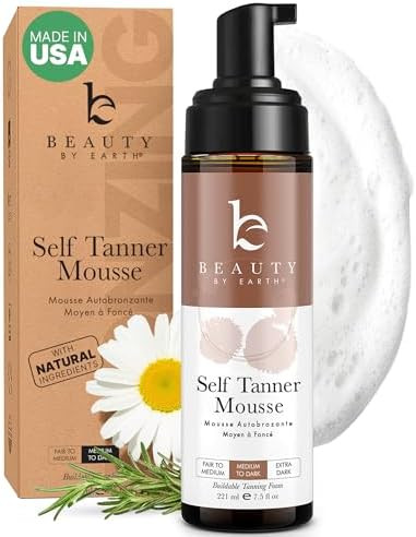 Self Tanner Mousse - USA Made with Natural & Organic Ingredients, Self Tanning Mousse for Dark Fa... | Amazon (US)