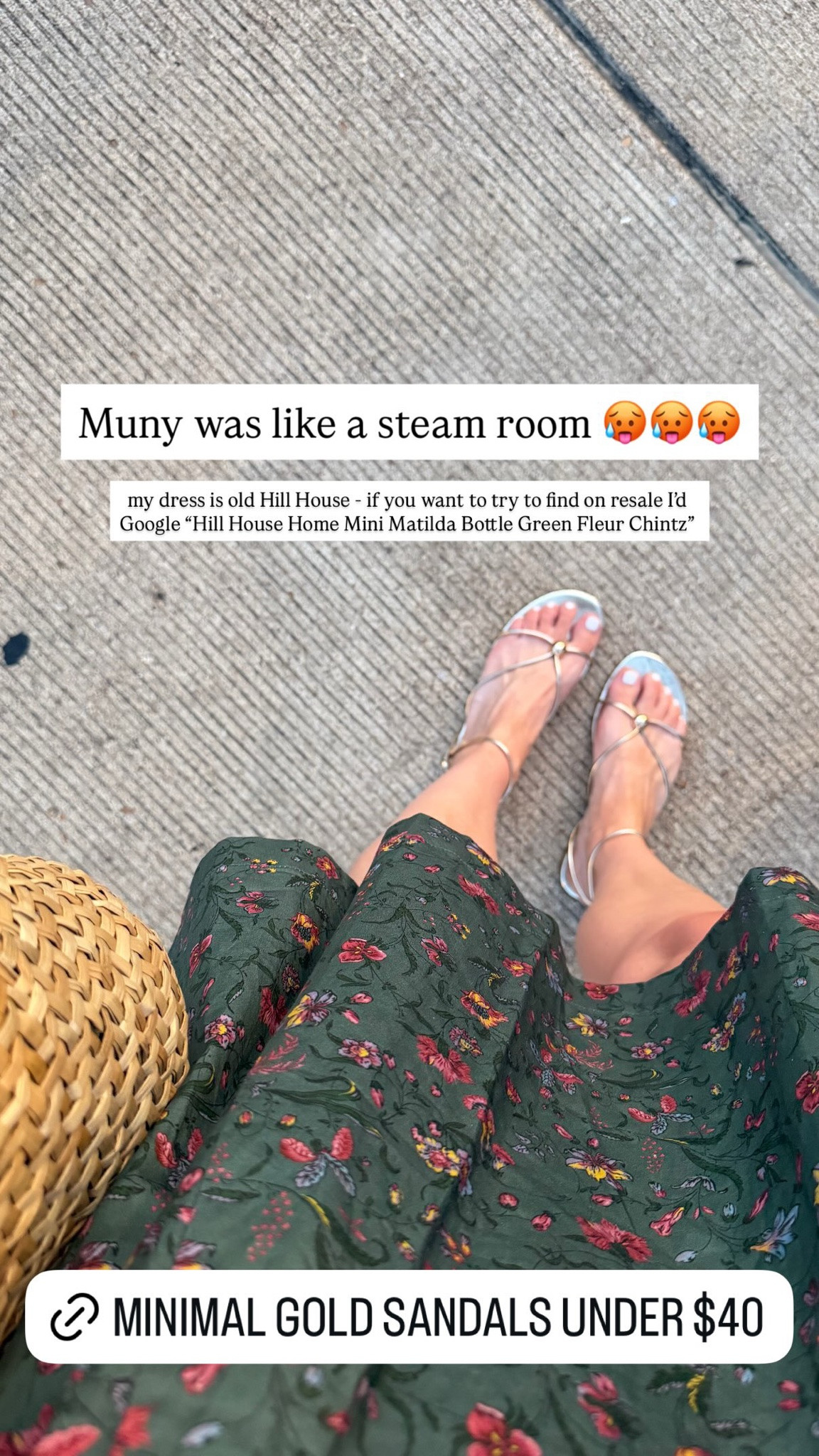 my dress is old Hill House - if you want to try to find on resale Id Google "Hill House Home Mini Matilda Bottle Green Fleur Chintz"

MINIMAL GOLD SANDALS UNDER $40

#LTKootd #LTKdayinmylife
