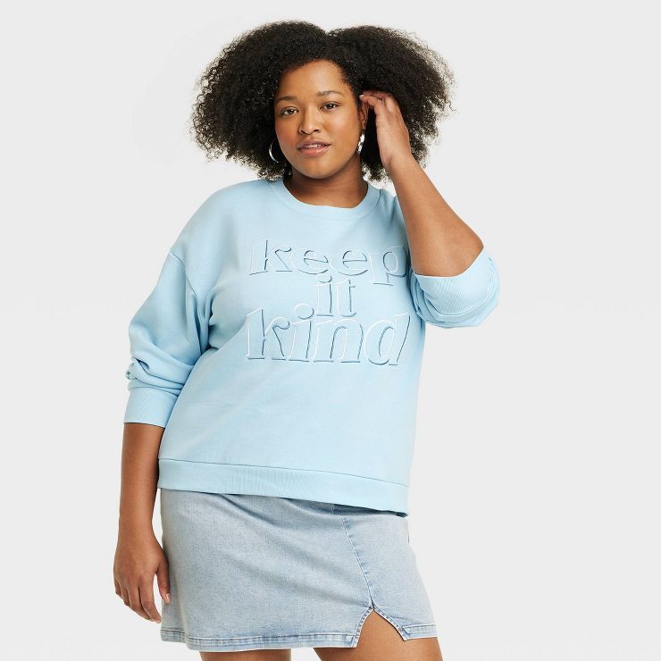 Women's Keep It Kind Graphic Sweatshirt - Blue | Target