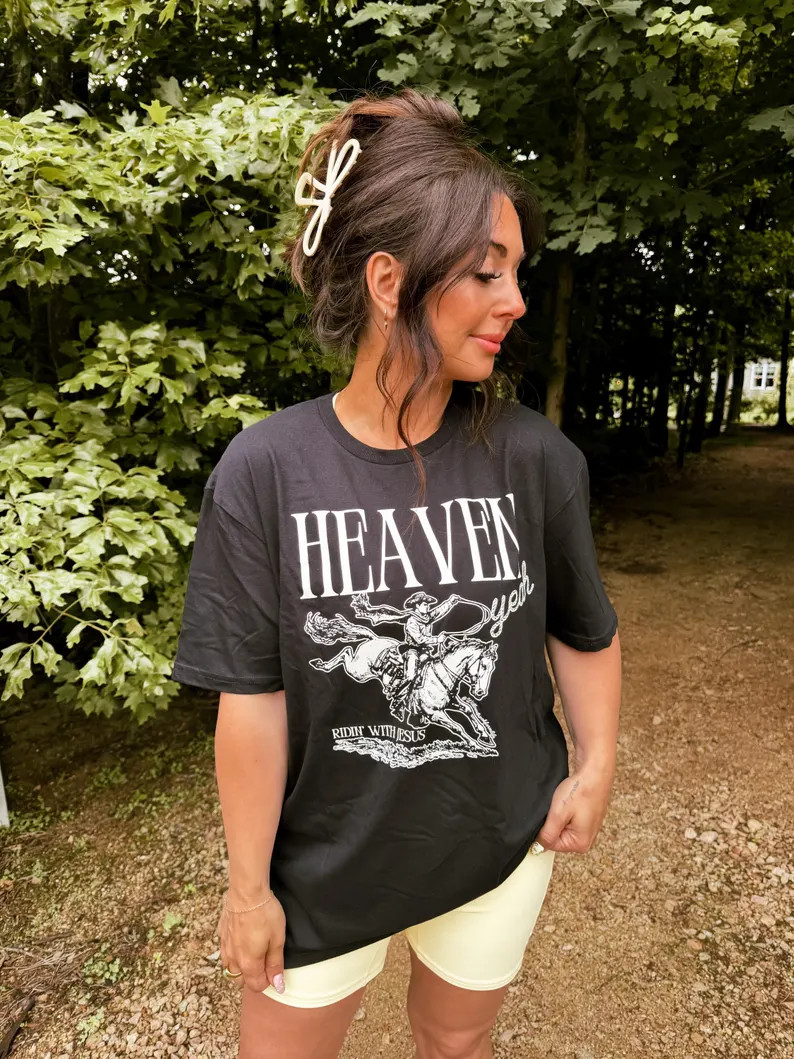 Heaven Yeah Western Christian Tshirt - Etsy | Etsy (Global)