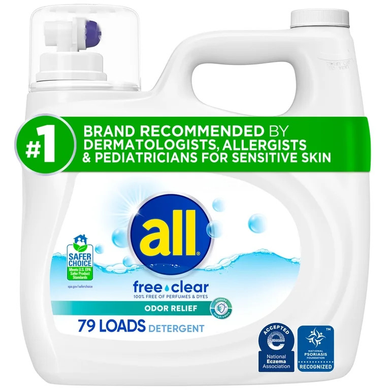 all Free Clear Liquid Laundry Detergent, Odor Relief, 118 oz, 79 Loads | Walmart (US)