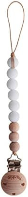 mushie Pacifier Clip Holder | Handmade in The USA | Cleo (White) | Amazon (US)