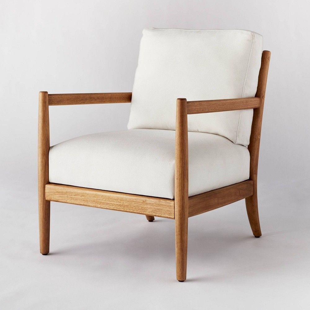 Park Valley Ladder Back Wood Arm Accent Chair Cream - Threshold designed with Studio McGee | Target