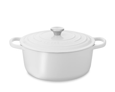 Le Creuset Signature Enameled Cast Iron Round Dutch Oven, 5 1/2-Qt., White | Williams-Sonoma
