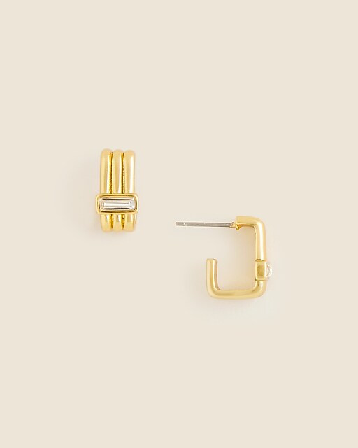 Crystal square hoop earrings | J. Crew US