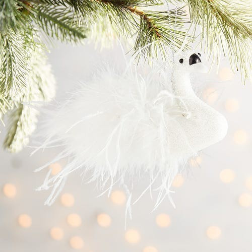 Glittered Swan Ornament | Pier 1 Imports