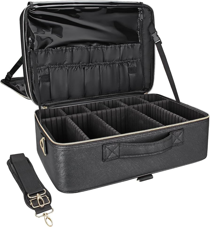 Relavel Extra Large Makeup Bag, Makeup Case Professional Makeup Artist Kit Train Case Travel Cosm... | Amazon (US)