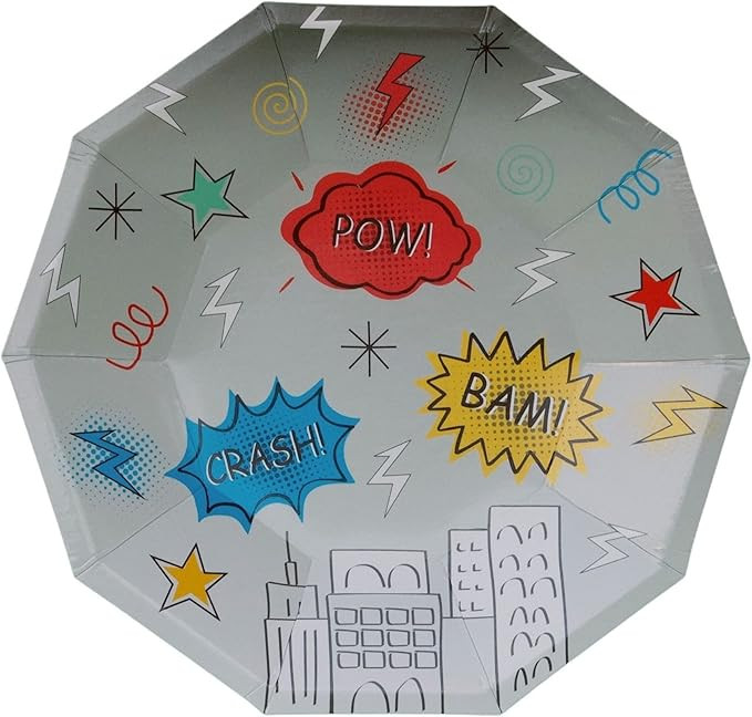 Pooka Superhero Party Plates (Pack of 8) | Superhero Paper Plates | Superhero Party Decorations |... | Amazon (US)