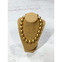 Gold Solid Chunky Bead Necklace, Girls Kids Bubblegum Toddler Necklace For | Etsy (US)