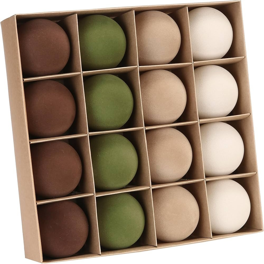 Sea Team 16-Pack Flocked Velvet Christmas Tree Ball Ornaments Set, Decorative Hanging Baubles, Sh... | Amazon (US)