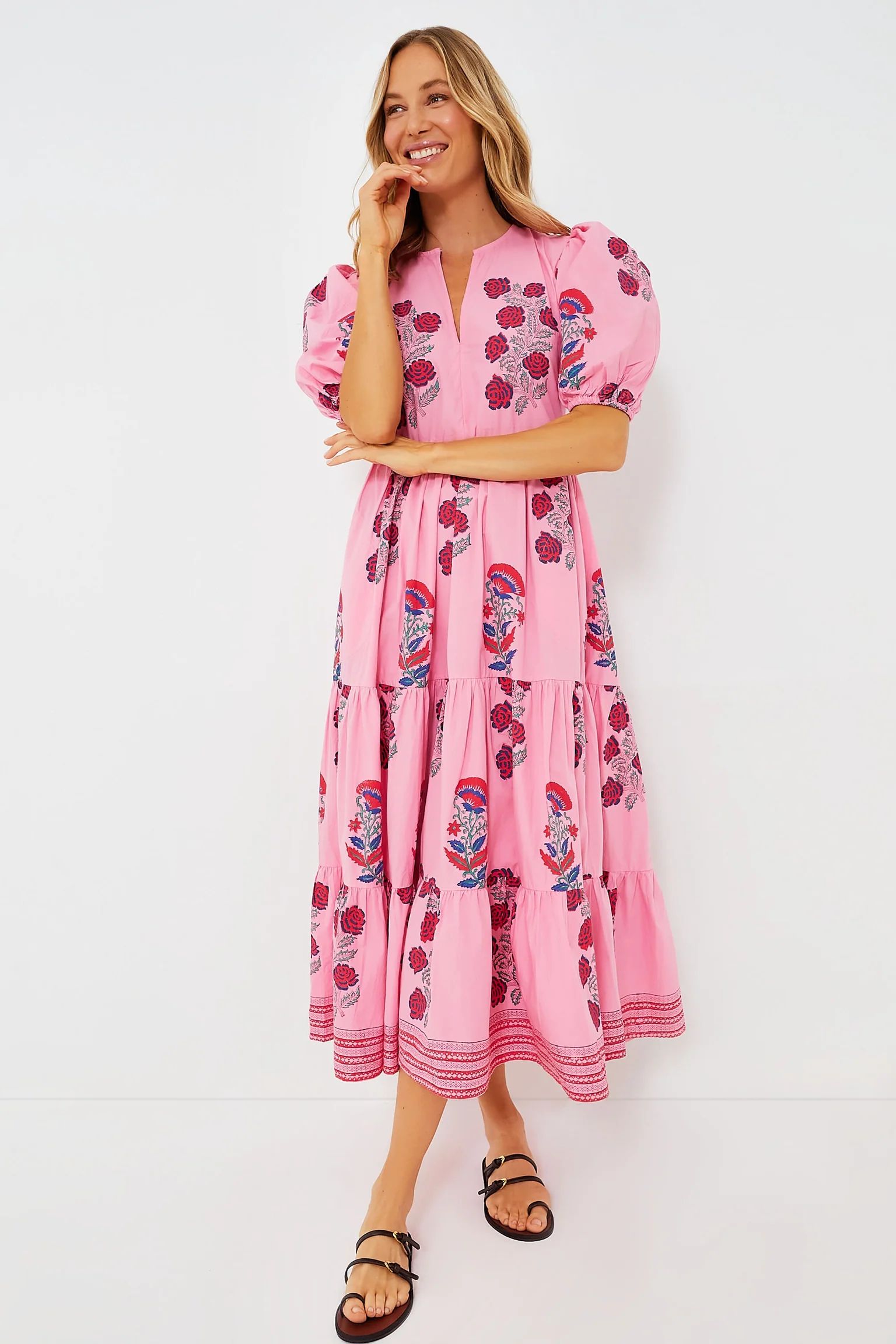 Boca Pink Puff Sleeve Maxi Dress | Tuckernuck (US)
