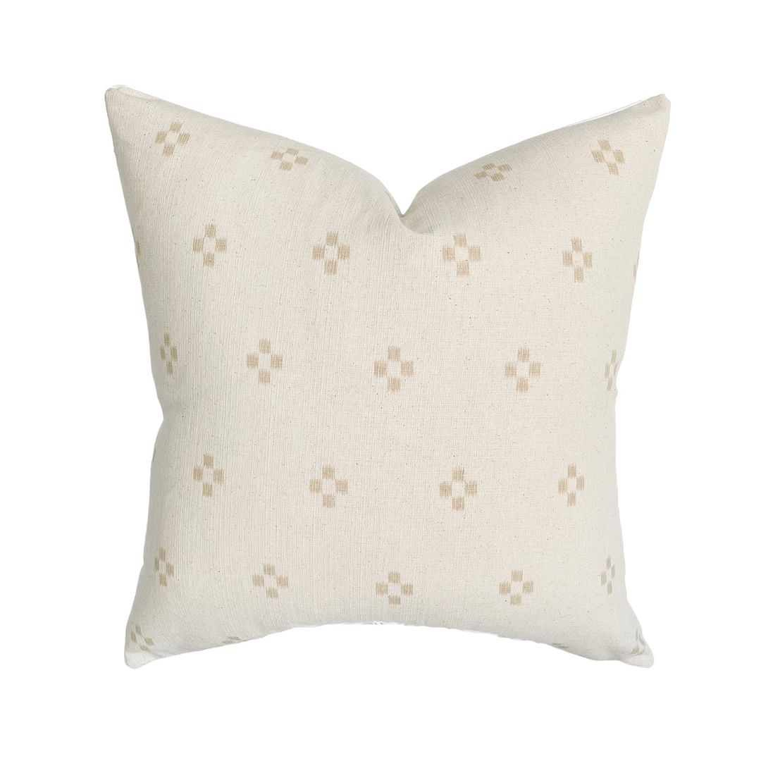 Jax | Spanish Tan Pillow Cover | Neutral Beige Ivory Cream Handwoven Batik | Designer Fabric | 18... | Etsy (US)