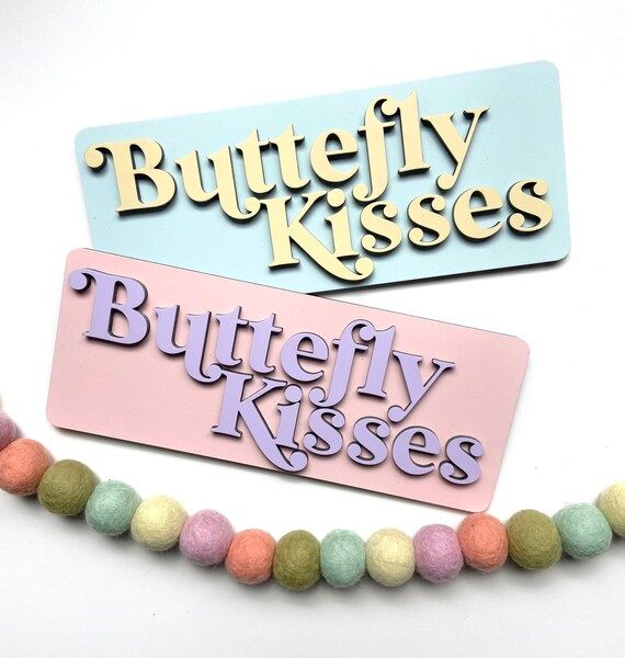 Butterfly Kisses Shelfie | Shelfie Sign | 3d Spring Sign | Bookshelf Decor | Kids Bookshelf Sign ... | Etsy (US)