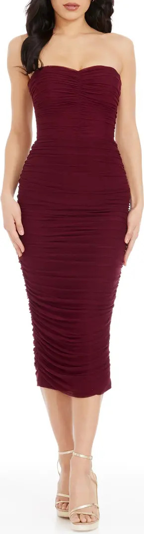 Heather Center Ruched Strapless Body-Con Dress | Nordstrom