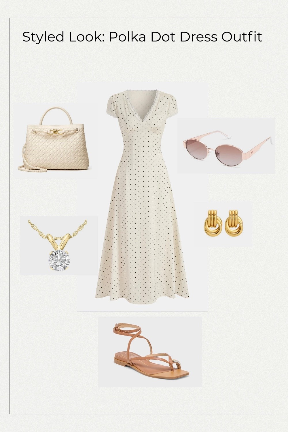 Styled look: polka dot dress edition.
An effortless spring outfit pairing a chic polka dot dress with minimal sandals, delicate gold jewelry, and a woven bag.

#LTKSeasonal #LTKSpringSale #LTKTravel