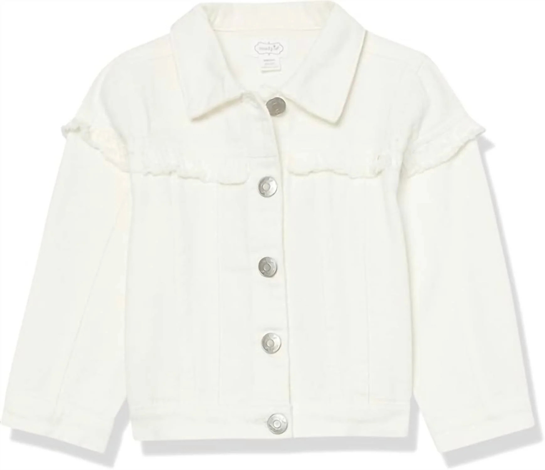 Girl's Denim Jacket In White | Shop Simon