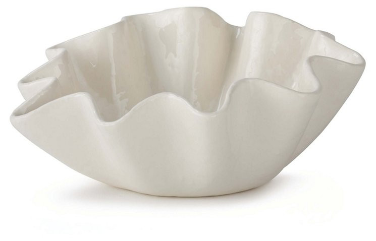 Ruffle Decorative Bowl, Ivory | One Kings Lane